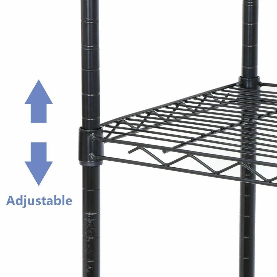 5-Tier Shelves Wire Unit Rack Large Space Storage Rolling with 4 Wheel Casters